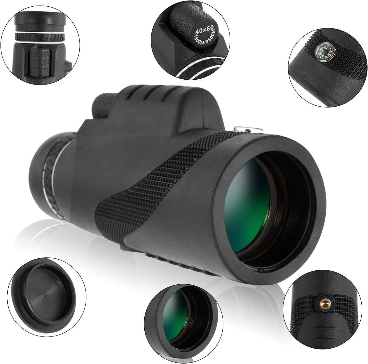 منظار أحادي عالي الدقة مع حامل هاتف وترايبود