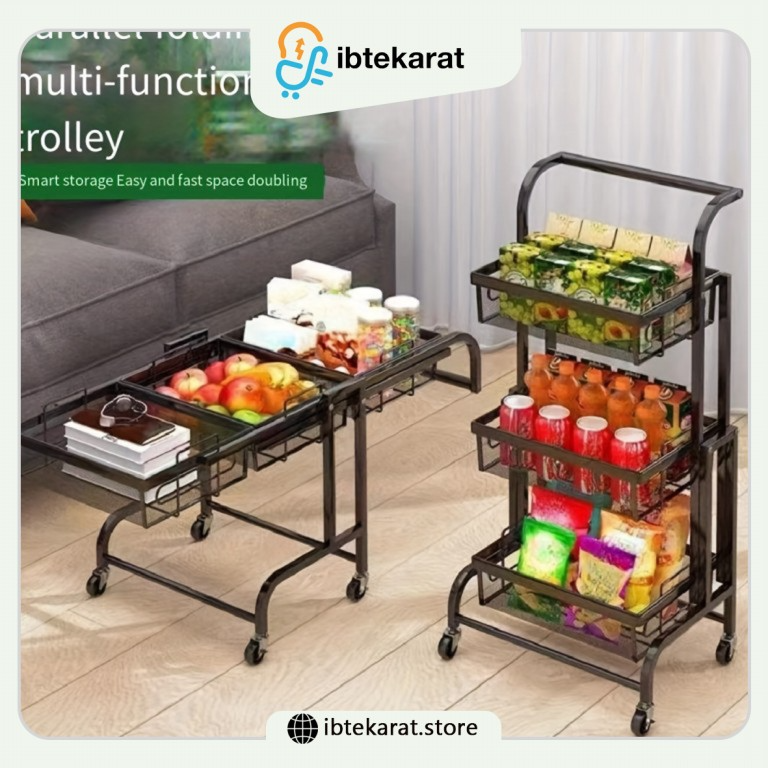 عربة تخزين متنقلة متعددة الوظائف والطبقات