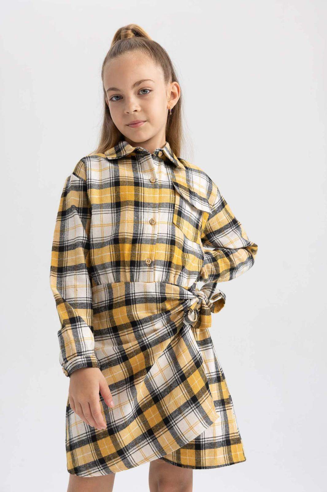 فستان كاروهات للبنات من ديفاكتو