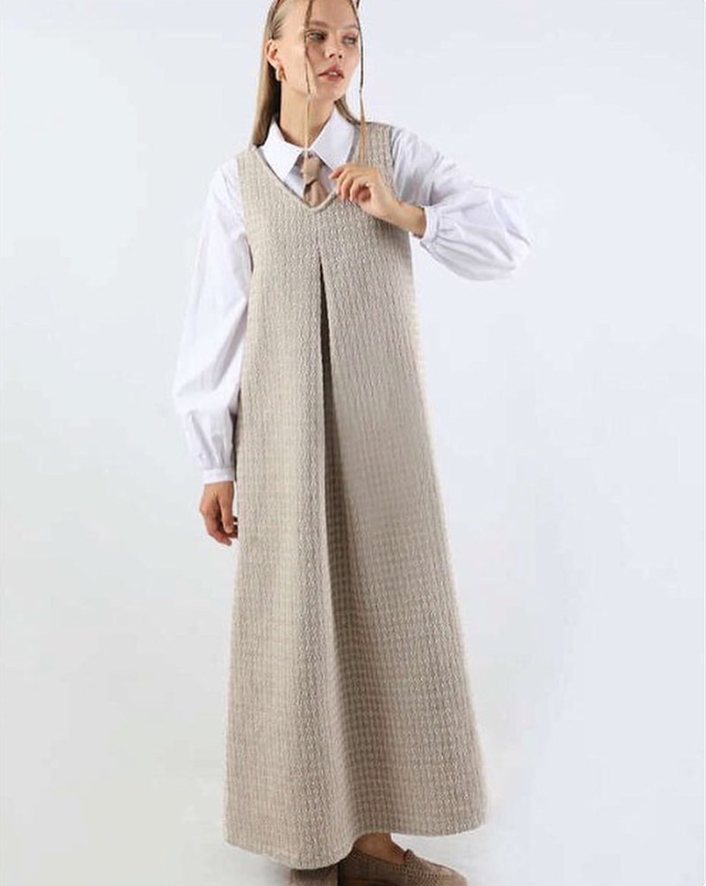 فستان بدون أكمام مع قميص للنساء ديفاكتو للبنات-مكرر1